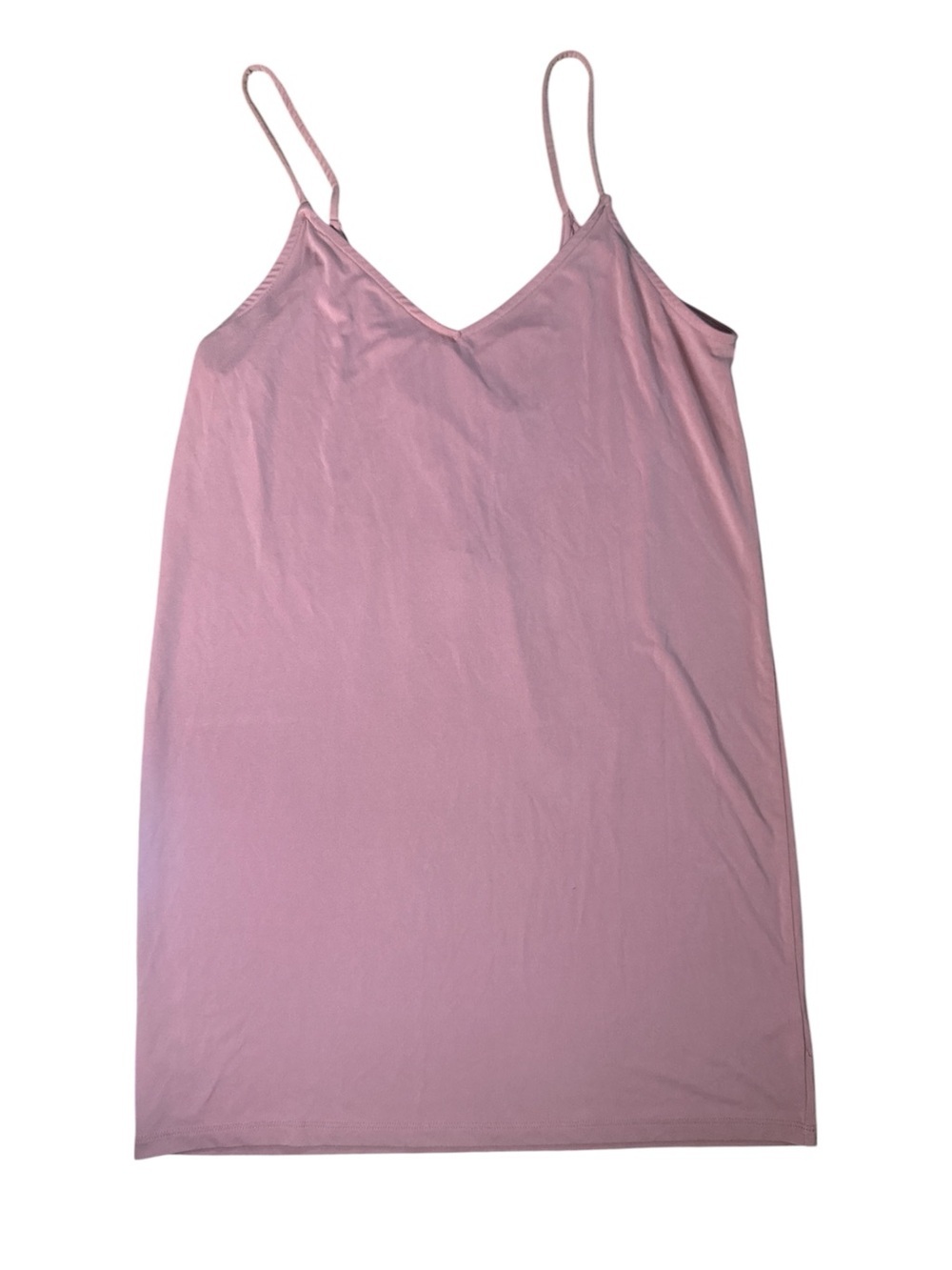 Dusty Rose Crisscross Back Mini Dress Size Small Soft Stretch Spaghetti Strap - Picture 3 of 6
